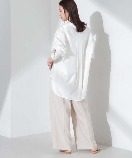 NANO universe（ナノユニバース）の「とろみバンドカラーシャツ（シャツ/ブラウス・レディース・ホワイト/ネイビー/ピンク・FREE）」の17枚目の写真