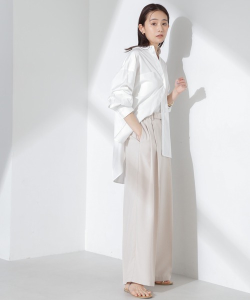 NANO universe（ナノユニバース）の「とろみバンドカラーシャツ（シャツ/ブラウス・レディース・ホワイト/ネイビー/ピンク・FREE）」の15枚目の写真