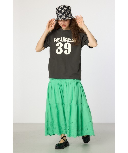 RODEO CROWNS WIDE BOWL(ロデオクラウンズワイドボウル)の「コットンローンスカラップスカート(スカート・レディース・ブラウン/オフホワイト/グリーン・FREE)」の7枚目の写真