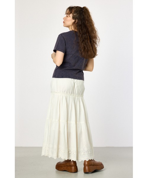 RODEO CROWNS WIDE BOWL(ロデオクラウンズワイドボウル)の「コットンローンスカラップスカート(スカート・レディース・ブラウン/オフホワイト/グリーン・FREE)」の12枚目の写真