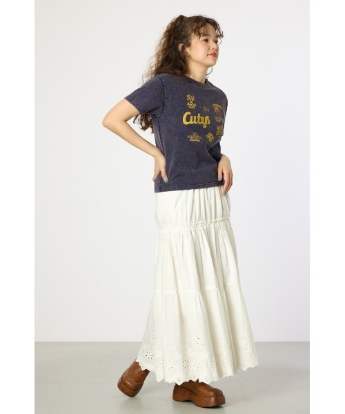 RODEO CROWNS WIDE BOWL(ロデオクラウンズワイドボウル)の「コットンローンスカラップスカート(スカート・レディース・ブラウン/オフホワイト/グリーン・FREE)」の13枚目の写真