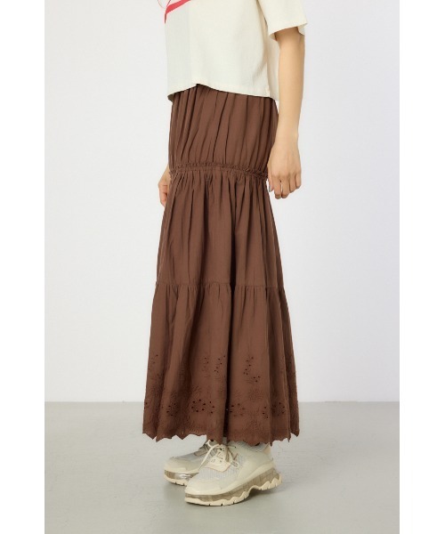 RODEO CROWNS WIDE BOWL(ロデオクラウンズワイドボウル)の「コットンローンスカラップスカート(スカート・レディース・ブラウン/オフホワイト/グリーン・FREE)」の16枚目の写真