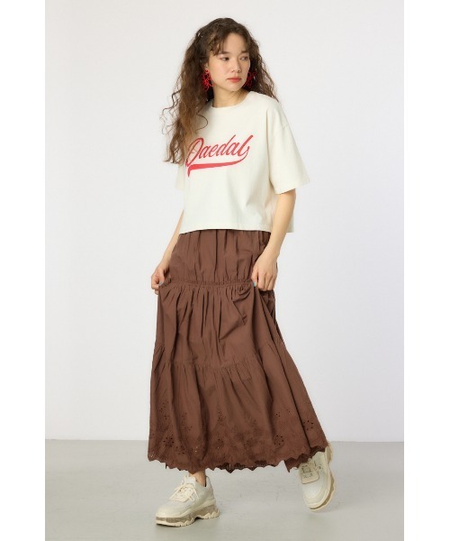 RODEO CROWNS WIDE BOWL(ロデオクラウンズワイドボウル)の「コットンローンスカラップスカート(スカート・レディース・ブラウン/オフホワイト/グリーン・FREE)」の18枚目の写真