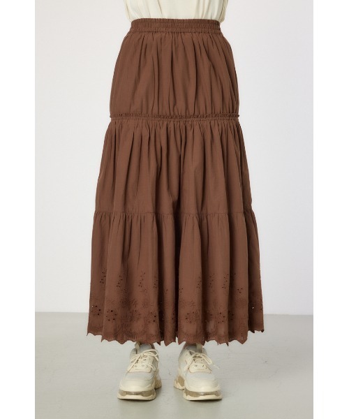 RODEO CROWNS WIDE BOWL(ロデオクラウンズワイドボウル)の「コットンローンスカラップスカート(スカート・レディース・ブラウン/オフホワイト/グリーン・FREE)」の21枚目の写真