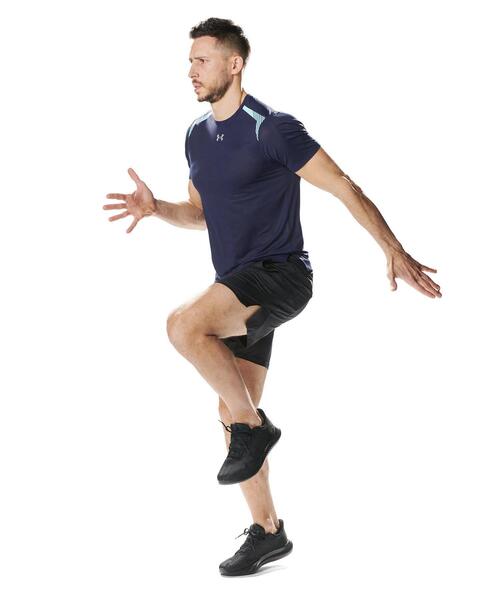 UNDER ARMOUR（アンダーアーマー）の「UAローンチ エリート ベント ショートスリーブ Tシャツ（ランニング/メンズ）（Tシャツ/カットソー・メンズ・ネイビー・M/2XL/S/XL/L）」の5枚目の写真