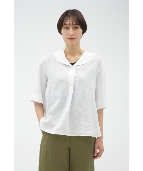 MARGARET HOWELL(マーガレットハウエル)の「LINEN VOILE(シャツ/ブラウス・レディース・ピンク系その他/ホワイト/ブルー系その他5・1/2)」の1枚目の写真