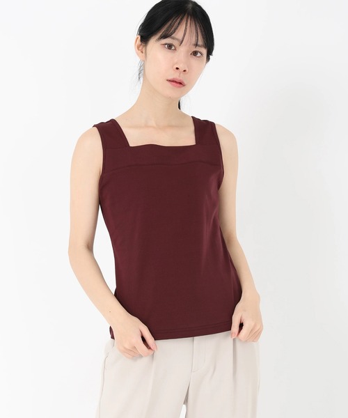 STRAWBERRY-FIELDS（ストロベリーフィールズ）の「フライスタンクトップ（キャミソール・レディース・ブラック/ホワイト/オレンジ/ブラウン・2）」の3枚目の写真