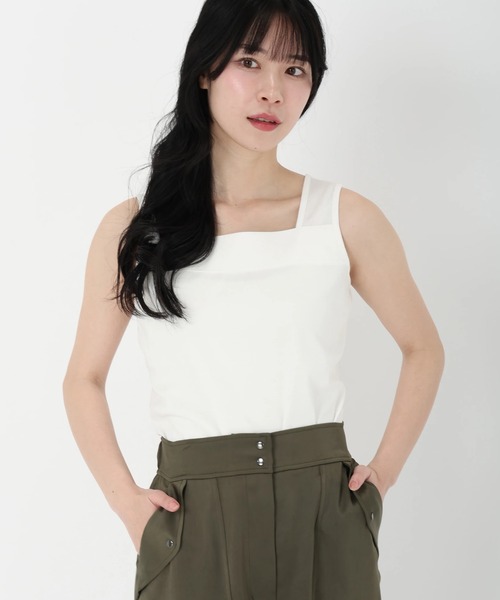 STRAWBERRY-FIELDS（ストロベリーフィールズ）の「フライスタンクトップ（キャミソール・レディース・ブラック/ホワイト/オレンジ/ブラウン・2）」の2枚目の写真