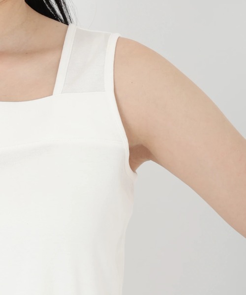 STRAWBERRY-FIELDS（ストロベリーフィールズ）の「フライスタンクトップ（キャミソール・レディース・ブラック/ホワイト/オレンジ/ブラウン・2）」の9枚目の写真