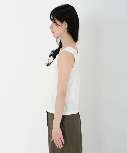 STRAWBERRY-FIELDS（ストロベリーフィールズ）の「フライスタンクトップ（キャミソール・レディース・ブラック/ホワイト/オレンジ/ブラウン・2）」の5枚目の写真