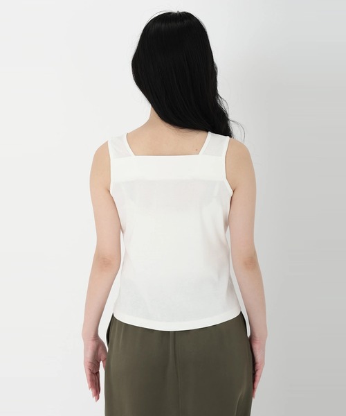 STRAWBERRY-FIELDS（ストロベリーフィールズ）の「フライスタンクトップ（キャミソール・レディース・ブラック/ホワイト/オレンジ/ブラウン・2）」の6枚目の写真