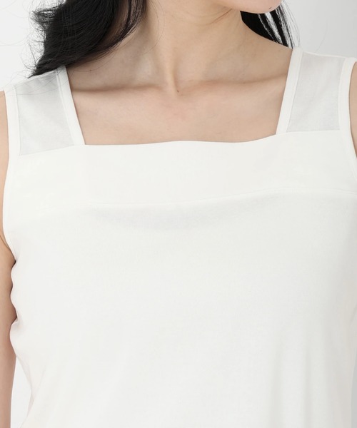 STRAWBERRY-FIELDS（ストロベリーフィールズ）の「フライスタンクトップ（キャミソール・レディース・ブラック/ホワイト/オレンジ/ブラウン・2）」の7枚目の写真