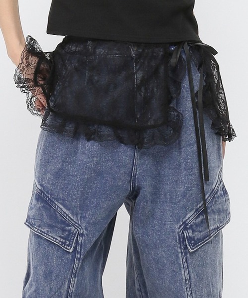 3.3 Field Trip (3.3フィールドトリップ)の「3.3 Field Trip/レースフリルスカート(ベルト・レディース・ブラック/ホワイト・FREE)」の1枚目の写真