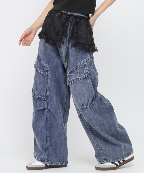 3.3 Field Trip (3.3フィールドトリップ)の「3.3 Field Trip/レースフリルスカート(ベルト・レディース・ブラック/ホワイト・FREE)」の9枚目の写真