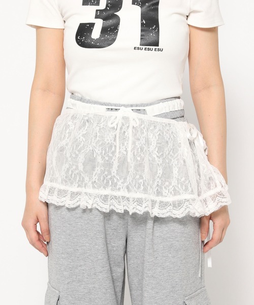 3.3 Field Trip (3.3フィールドトリップ)の「3.3 Field Trip/レースフリルスカート(ベルト・レディース・ブラック/ホワイト・FREE)」の18枚目の写真