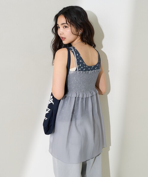 レース リボン チュニック ホルターネックキャミソールコーラルピンク プリントチュールキャミソールワンピース - ピンク | ZARA Japan