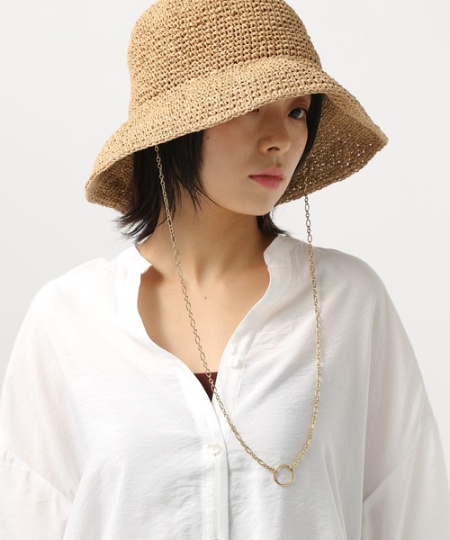 BAYFLOW（ベイフロー）の「[帽子やサングラスにもつけらえる]ステンレスマルチウェイグラスネックレス（ネックレス・レディース・イエロー/ライトグレー・FREE）」の2枚目の写真