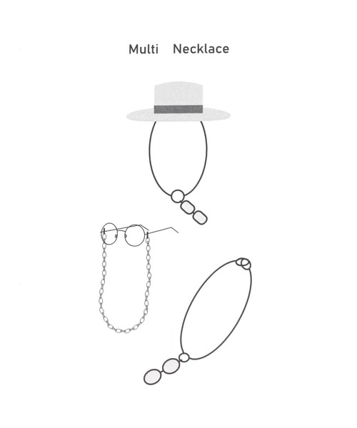 BAYFLOW（ベイフロー）の「[帽子やサングラスにもつけらえる]ステンレスマルチウェイグラスネックレス（ネックレス・レディース・イエロー/ライトグレー・FREE）」の6枚目の写真