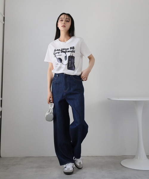 Doula Doula（ドゥーラドゥーラ）の「ストレートデニムワイドパンツ（デニムパンツ・レディース・ブラック/インディゴブルー・マルチサイズ）」の7枚目の写真