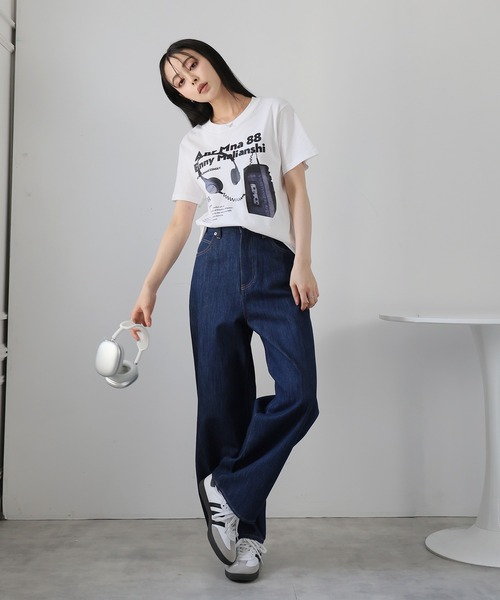 Doula Doula（ドゥーラドゥーラ）の「ストレートデニムワイドパンツ（デニムパンツ・レディース・ブラック/インディゴブルー・マルチサイズ）」の8枚目の写真