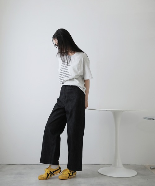 Doula Doula（ドゥーラドゥーラ）の「ストレートデニムワイドパンツ（デニムパンツ・レディース・ブラック/インディゴブルー・マルチサイズ）」の10枚目の写真