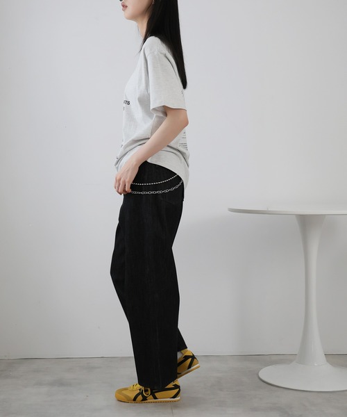 Doula Doula（ドゥーラドゥーラ）の「ストレートデニムワイドパンツ（デニムパンツ・レディース・ブラック/インディゴブルー・マルチサイズ）」の12枚目の写真