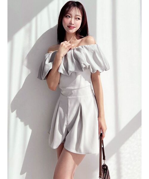 RESEXXY（リゼクシー）の「バルーンオフショルショートコンビネゾン（つなぎ/オールインワン・レディース・ブルー/ブラック/ホワイト・FREE）」の22枚目の写真