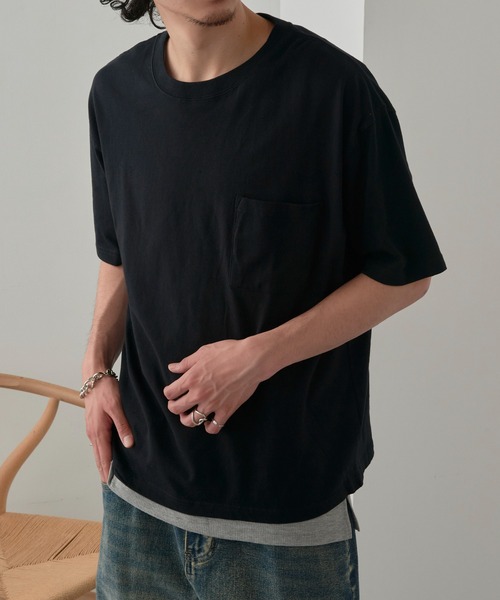 MAGASIN DE MODE Brew(マガジンデモードブリュー)の「【MAGASIN DE MODE Brew】Tシャツ+タンクトップ アンサンブル MZJ(Tシャツ/カットソー・メンズ・ブラック/ベージュ/ホワイト・M/L/LL)」の2枚目の写真