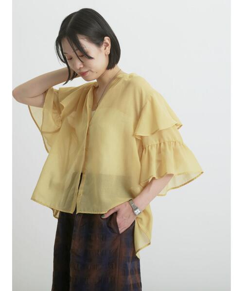 sm2rhythm（サマンサモスモスリズム）の「ボイルラッフルブラウス（シャツ/ブラウス・レディース・イエロー/オフホワイト/ブラック・F）」の3枚目の写真