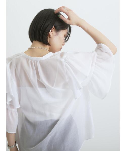 sm2rhythm（サマンサモスモスリズム）の「ボイルラッフルブラウス（シャツ/ブラウス・レディース・イエロー/オフホワイト/ブラック・F）」の21枚目の写真