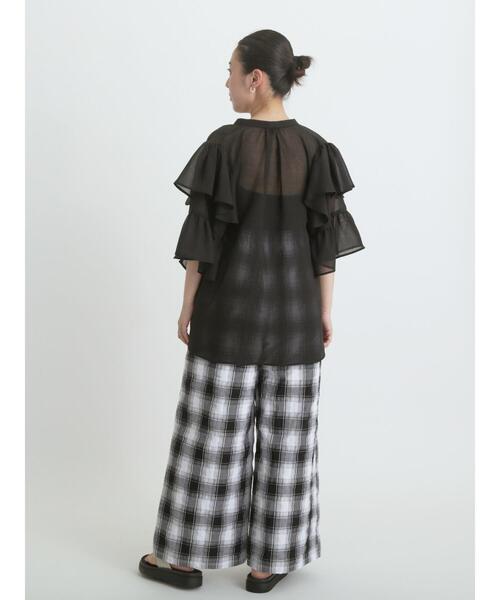 sm2rhythm（サマンサモスモスリズム）の「ボイルラッフルブラウス（シャツ/ブラウス・レディース・イエロー/オフホワイト/ブラック・F）」の9枚目の写真