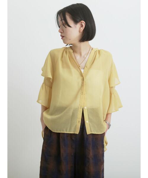 sm2rhythm（サマンサモスモスリズム）の「ボイルラッフルブラウス（シャツ/ブラウス・レディース・イエロー/オフホワイト/ブラック・F）」の11枚目の写真