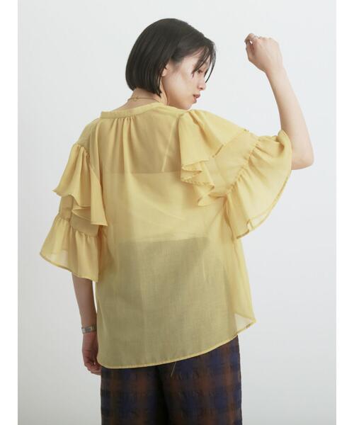 sm2rhythm（サマンサモスモスリズム）の「ボイルラッフルブラウス（シャツ/ブラウス・レディース・イエロー/オフホワイト/ブラック・F）」の12枚目の写真