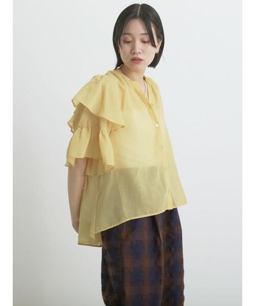 sm2rhythm（サマンサモスモスリズム）の「ボイルラッフルブラウス（シャツ/ブラウス・レディース・イエロー/オフホワイト/ブラック・F）」の13枚目の写真