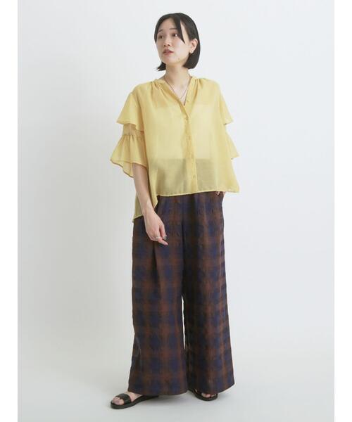 sm2rhythm（サマンサモスモスリズム）の「ボイルラッフルブラウス（シャツ/ブラウス・レディース・イエロー/オフホワイト/ブラック・F）」の14枚目の写真