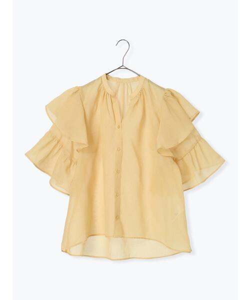 sm2rhythm（サマンサモスモスリズム）の「ボイルラッフルブラウス（シャツ/ブラウス・レディース・イエロー/オフホワイト/ブラック・F）」の6枚目の写真