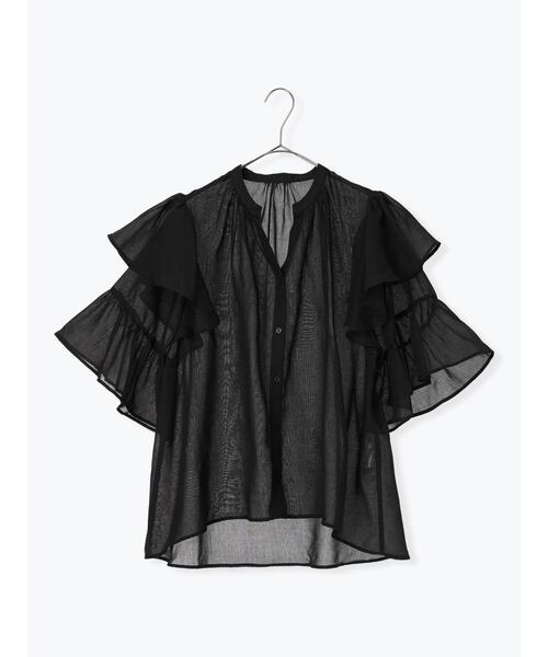 sm2rhythm（サマンサモスモスリズム）の「ボイルラッフルブラウス（シャツ/ブラウス・レディース・イエロー/オフホワイト/ブラック・F）」の7枚目の写真