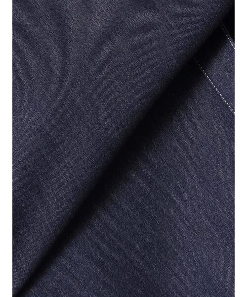 ブラウス シャツ デニムライクギャザーフレンチブラウス レディース TONAL ブラウス シャツ デニムライクギャザーフレンチブラウス