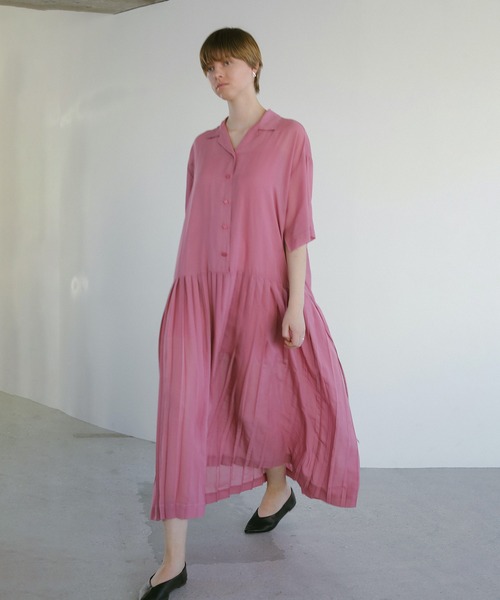 セール】SHEER PLEATS ONE PIECE（ワンピース）｜MANOF（マノフ