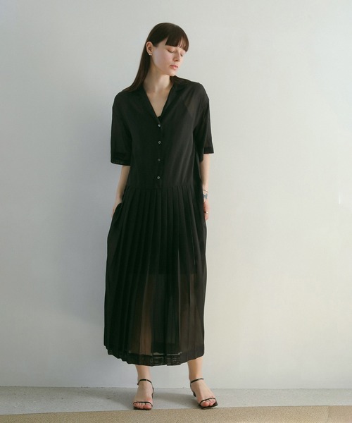 セール】SHEER PLEATS ONE PIECE（ワンピース）｜MANOF（マノフ）の