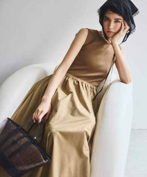 La TOTALITE(ラトータリテ)の「【洗える】2WAYドッキングワンピース(ワンピース・レディース・ブラック系その他/キャメル・38/36)」の1枚目の写真