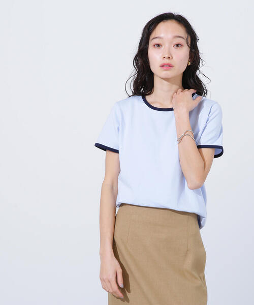 N.（N. Natural Beauty Basic）（エヌエヌナチュラルビューティーベーシック）の「バイカラーコンパクトＴシャツ（Tシャツ/カットソー・レディース・ブルー系その他/ブルー系その他2・MEDIUM）」の13枚目の写真
