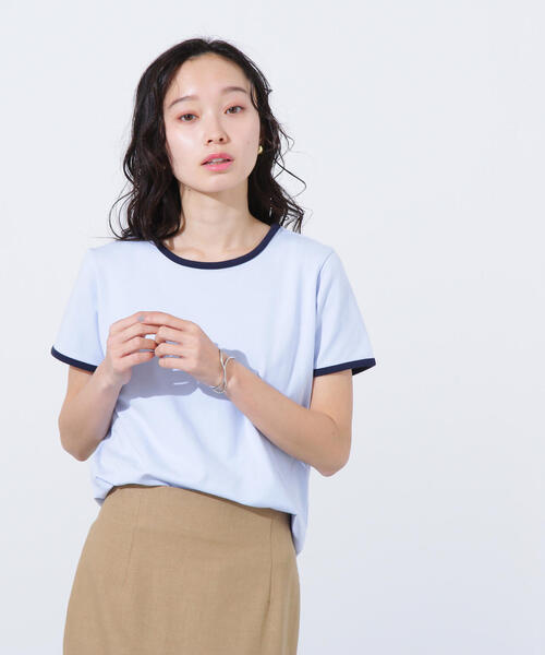 N.（N. Natural Beauty Basic）（エヌエヌナチュラルビューティーベーシック）の「バイカラーコンパクトＴシャツ（Tシャツ/カットソー・レディース・ブルー系その他/ブルー系その他2・MEDIUM）」の16枚目の写真