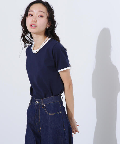 N.（N. Natural Beauty Basic）（エヌエヌナチュラルビューティーベーシック）の「バイカラーコンパクトＴシャツ（Tシャツ/カットソー・レディース・ブルー系その他/ブルー系その他2・MEDIUM）」の22枚目の写真