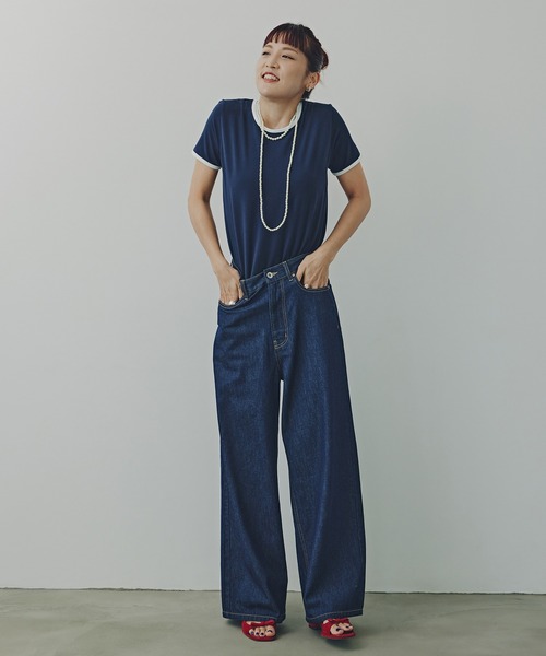 N.（N. Natural Beauty Basic）（エヌエヌナチュラルビューティーベーシック）の「バイカラーコンパクトＴシャツ（Tシャツ/カットソー・レディース・ブルー系その他/ブルー系その他2・MEDIUM）」の21枚目の写真