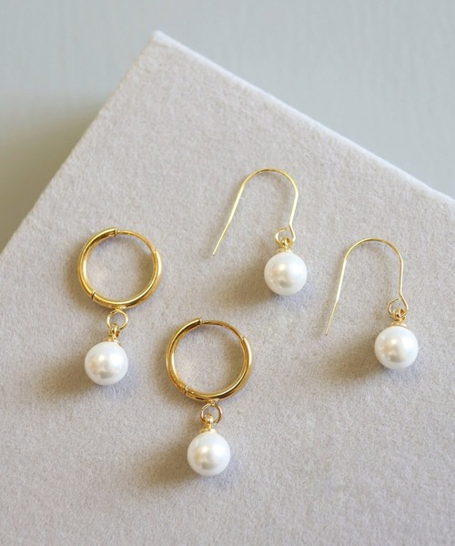 CERCA(チェルカ)の「KAM.accessory/サージカルステンレス316L/金属アレルギー対応/一粒パールピアス(ピアス(両耳用)・レディース・ゴールド系1/ゴールド系2/シルバー系2/シルバー系1・FREE)」の4枚目の写真