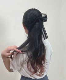 F i.n.t（フィント）の「ドットチュールリボンシュシュ/fint　フィント（シュシュ）」