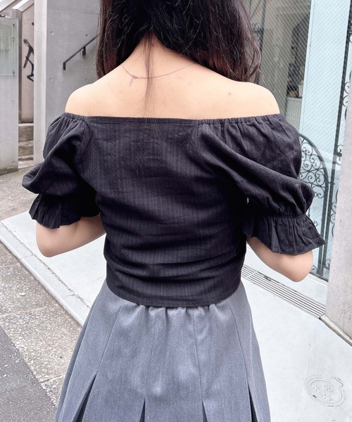 INGNI(イング)の「コットンレースドロストオフショルブラウス(シャツ/ブラウス・レディース・レッド/オフホワイト/ブラック・M)」の22枚目の写真