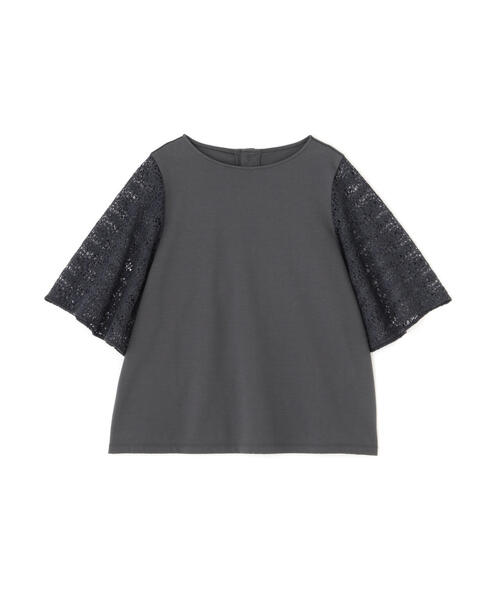 【WEB限定】ラッセル レース ドッキング TEE ◇【接触冷感】ラッセルレースドッキングカットソープルオーバー