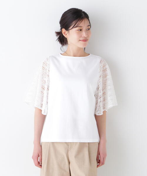 tシャツ 「接触冷感」プリーツドッキングカットソープルオーバー レディース and it_ カットソー レディース 半袖 春夏 おしゃれ 接触冷感